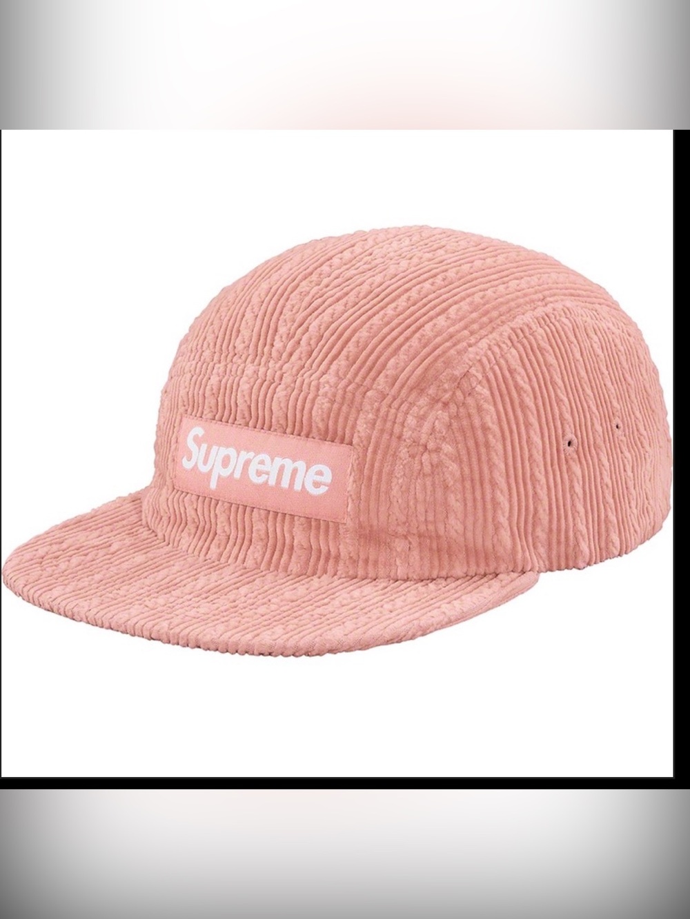 Supreme Pink Corduroy Camp Cap